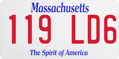 MA license plate 119LD6