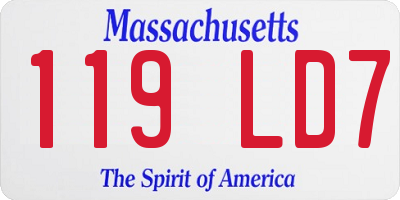 MA license plate 119LD7