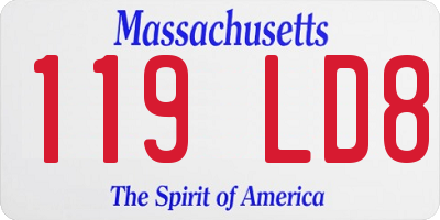 MA license plate 119LD8