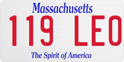 MA license plate 119LE0