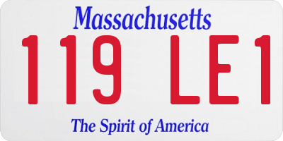 MA license plate 119LE1