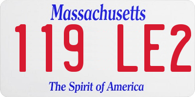 MA license plate 119LE2