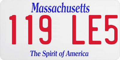 MA license plate 119LE5