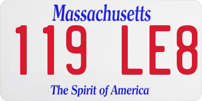 MA license plate 119LE8