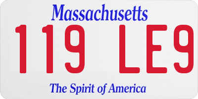 MA license plate 119LE9