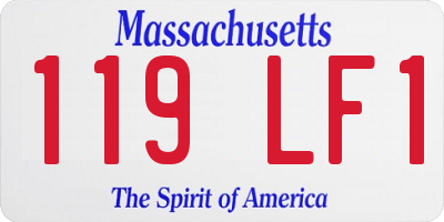 MA license plate 119LF1