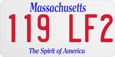 MA license plate 119LF2