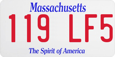 MA license plate 119LF5
