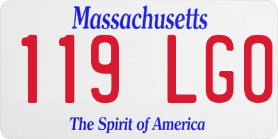MA license plate 119LG0