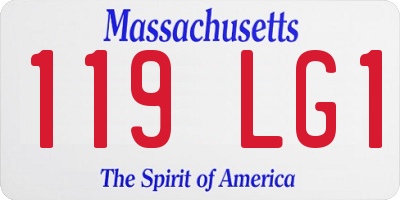 MA license plate 119LG1