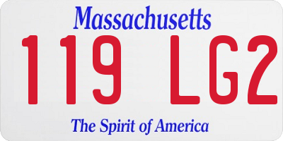 MA license plate 119LG2
