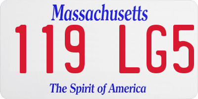 MA license plate 119LG5