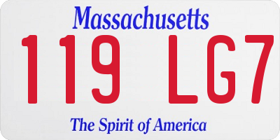 MA license plate 119LG7