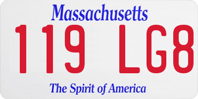 MA license plate 119LG8