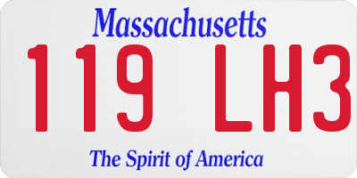 MA license plate 119LH3