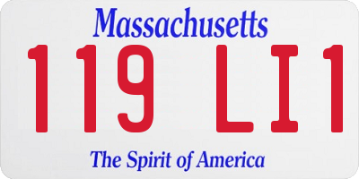 MA license plate 119LI1
