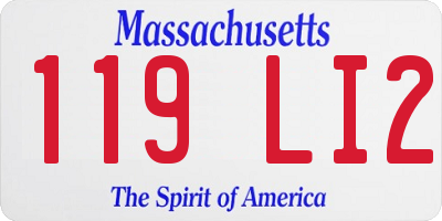 MA license plate 119LI2