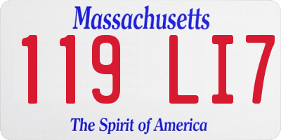 MA license plate 119LI7