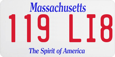 MA license plate 119LI8