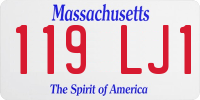 MA license plate 119LJ1