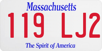 MA license plate 119LJ2
