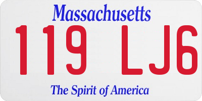 MA license plate 119LJ6
