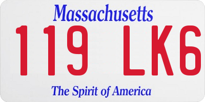 MA license plate 119LK6