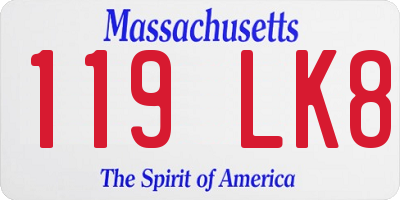 MA license plate 119LK8