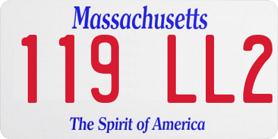 MA license plate 119LL2