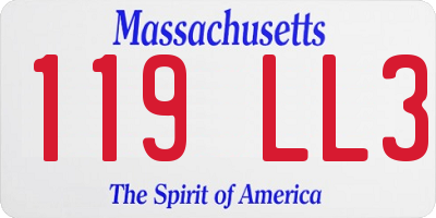 MA license plate 119LL3