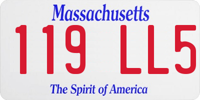 MA license plate 119LL5