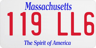 MA license plate 119LL6