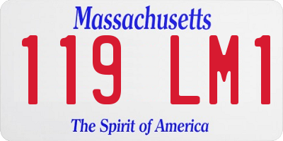 MA license plate 119LM1