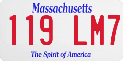MA license plate 119LM7