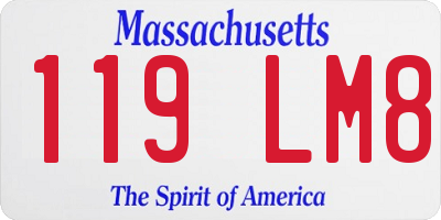 MA license plate 119LM8