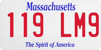 MA license plate 119LM9