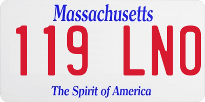 MA license plate 119LN0