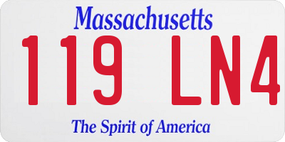 MA license plate 119LN4