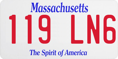 MA license plate 119LN6