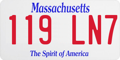 MA license plate 119LN7