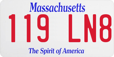 MA license plate 119LN8