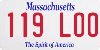 MA license plate 119LO0