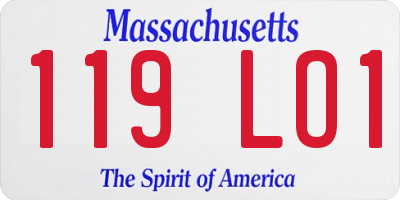 MA license plate 119LO1