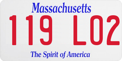 MA license plate 119LO2