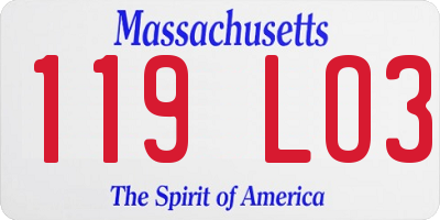 MA license plate 119LO3