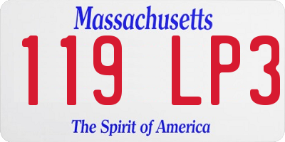 MA license plate 119LP3