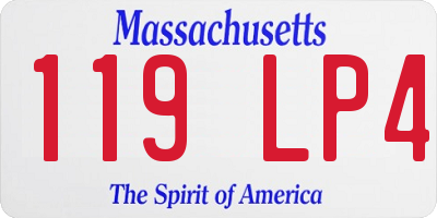 MA license plate 119LP4