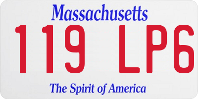 MA license plate 119LP6