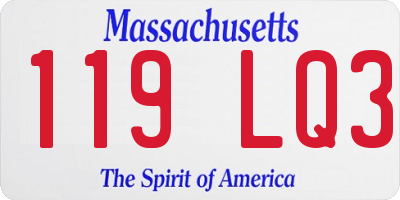 MA license plate 119LQ3