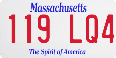MA license plate 119LQ4